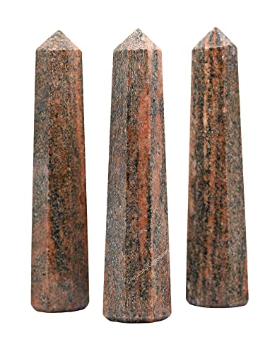 Image of Amazing Gemstone Unakite Crystal Towers - Natural Healing Crystal Point Obelisk for Reiki Healing and Crystal Grid (3 inch to 4 inch INCH)