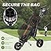 Alllion Golf Push Cart 3 Wheel, Golf Cart Foldable, Multiple Functions Golf Bag Cart for All Ages with Adjustable Handle - Lightweight & Easy Fold Design for Easy Transportation - 12lbs - Black