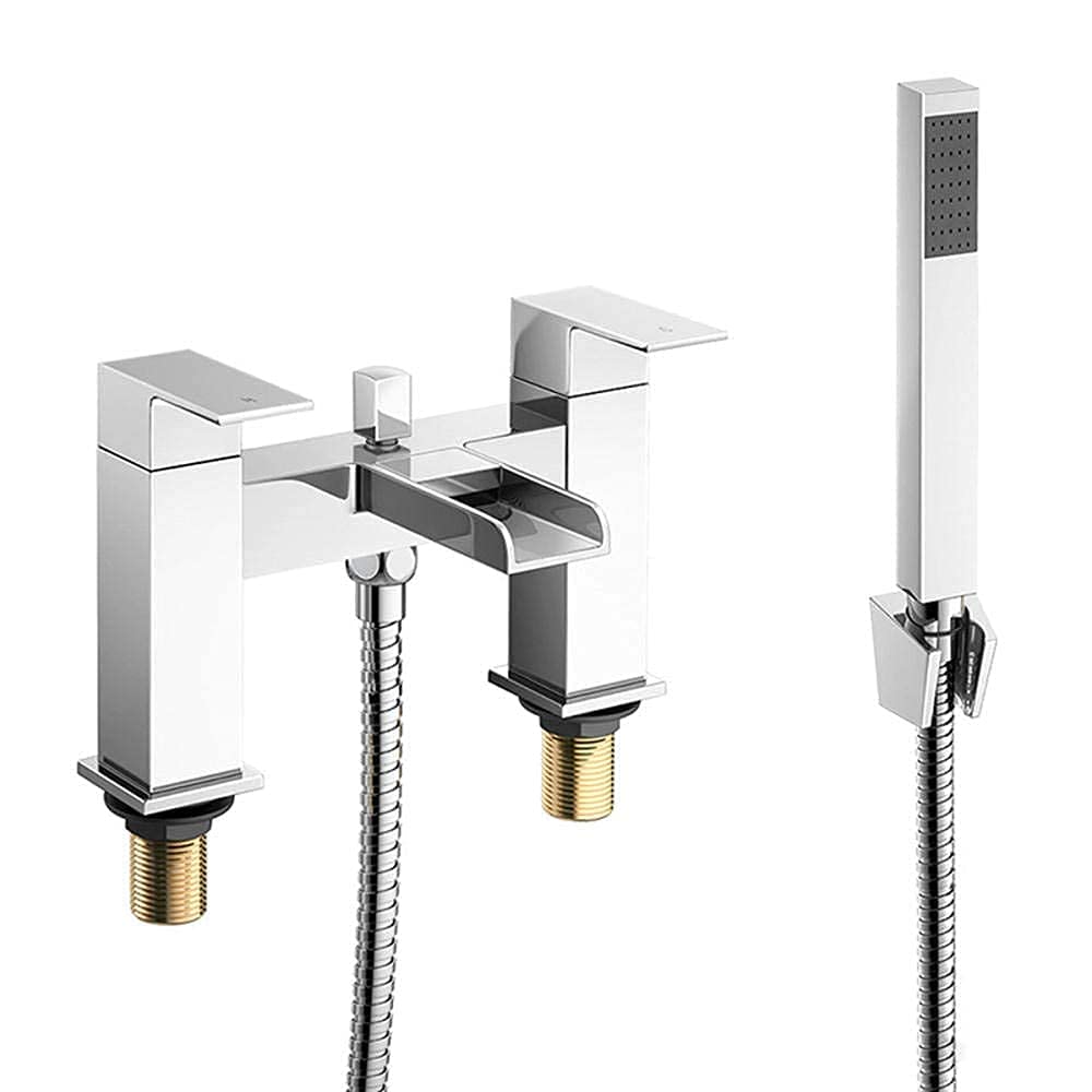 Robinet de baignoire cascade haut de gamme mitigeur en cuivre massif chromé brillant