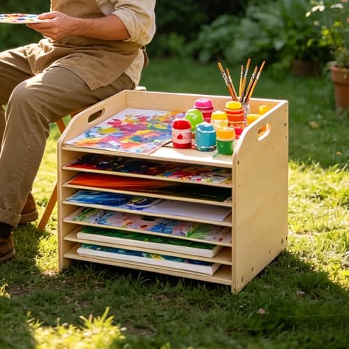 Soporte para rompecabezas con barras de madera ajustables y extraíbles de 38 x 29 x 25 cm 4