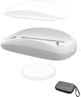 Ergonomic Charging Base for Magic Mouse 2, Support Wireless Magic Mouse Charger, Charging Dock for Magic Mouse Ergonomic Grip with Portable Storage Case, for Magic Mouse 2 Case Increase Comfort