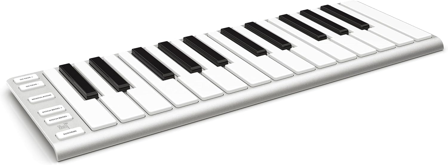 ESI Xkey 25 Air Ultra-Thin Bluetooth MIDI Controller Keyboard, Apple-Style Aluminum Body, Polyphonic Aftertouch, Ultra-Low Latency, 25 Full-Size Smart Velocity-Sensitive Keys, Simple Plug & Play