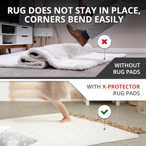 X-Protector Rug Tape for Carpet - 16 Pcs Set - White Anti-Slip & Anti-Curling Carpet Tape for Rugs - Premium Rug Pad Gripper - Ideal Carpet Corner Grippers to Keep Your Rugs & Make Corners Flat - Image 3