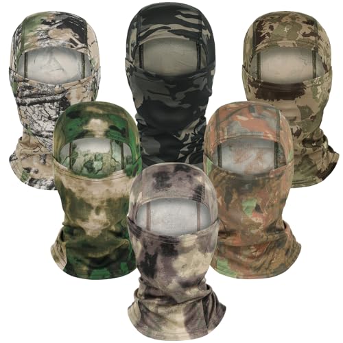 Image of 6PCS Camo Face Mask Ski Mask Motorcycle Balaclava Full Face Mask Windproof UV Protection Cover Men Women Outdoor
