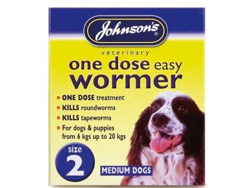 (4 Pack) Johnson's Vet - Easy Dose Wormer Size 2 Medium Dog 2 Tabs