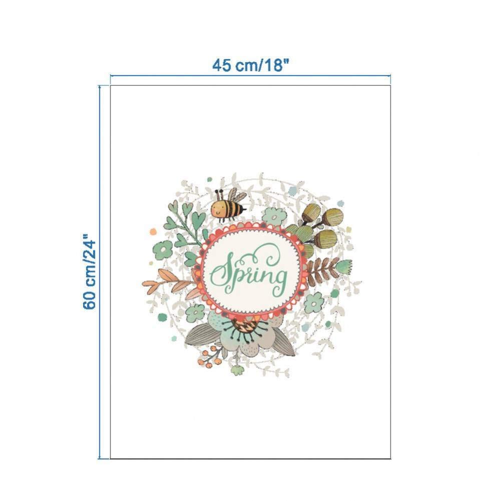 RUQIANGTIE Happy Castes Spring Window Decoration Wall Stickers Store Window Garden Bee Refrigerator Rabbit Decor Wall Decal Arts Poster