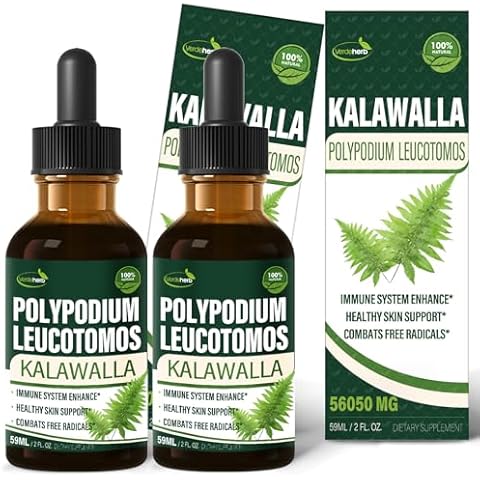 Verdeherb Polypodium leucotomos Immune Support Drops, Natural Kalawalla Root Herb Extract Immunity Boost Supplement for Improves Skin Health. Calaguala para Proteger la Piel. 4oz Cover