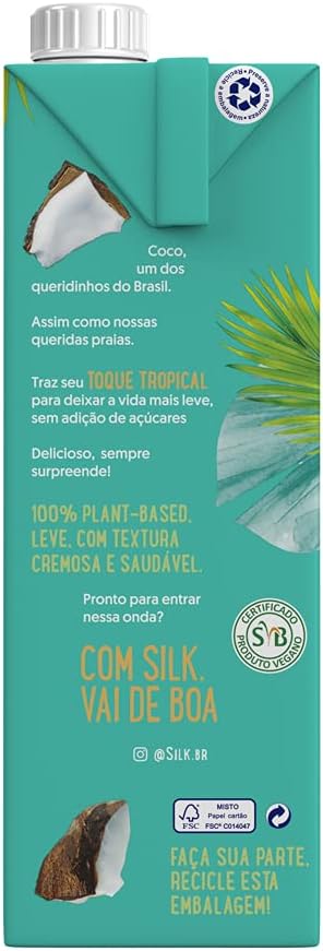 Silk Bebida Vegetal Coco Sem Açúcar 1L