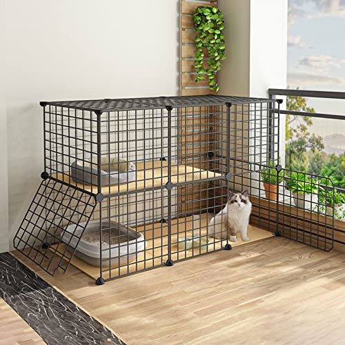 Grande Cage d'intérieur Pliable pour Chat | Espace de Jeu Idéal pour Salon et Balcon
