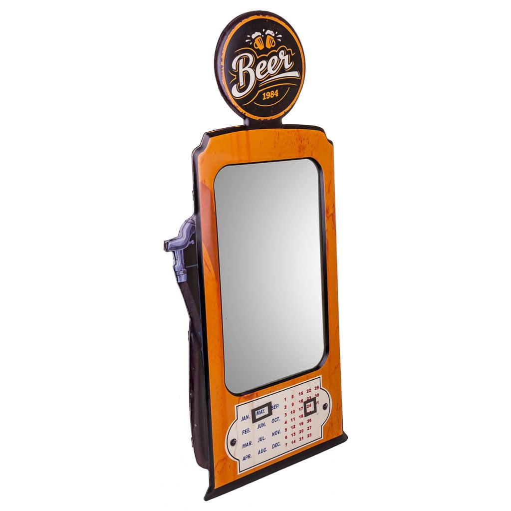 WANDERLUST DECO Espejo de Metal Naranja 42x82x5