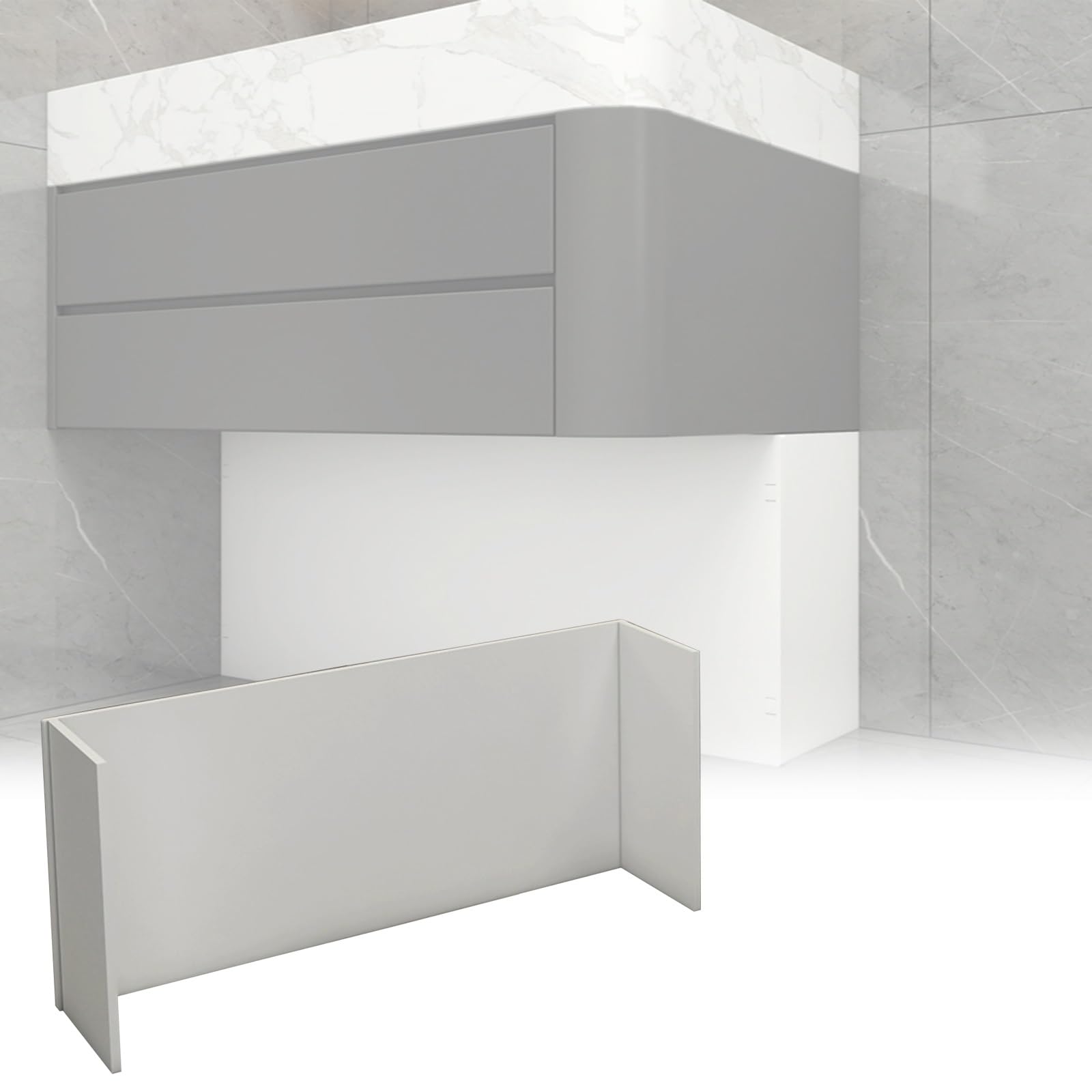 Cache-radiateur En U, Meuble Cache Radiateur, Cache-tuyau En PVC Étanche, Meuble Décoratif Pour Toilettes, Salle De Bain, Salon(50x60cm/20x24in