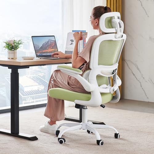 Image of TRALT Office Chair Ergonomic Desk Chair, 330 LBS Home Mesh Office Desk Chairs with Wheels, Comfortable Gaming Chairs (1, Green)