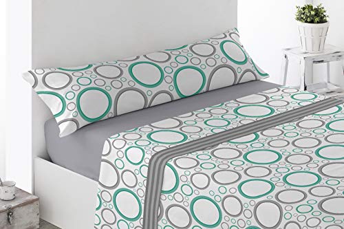 CONFORT HOME T. M. - Full Painted - Juego DE SÁBANAS Verano 3 Piezas, 100% POLIÉSTER (Bajera, ENCIMERA Y 1 Funda DE Almohada) para Todas Las Camas DE 200 CM DE Largo (WIK Gris, 150_x_200_cm)