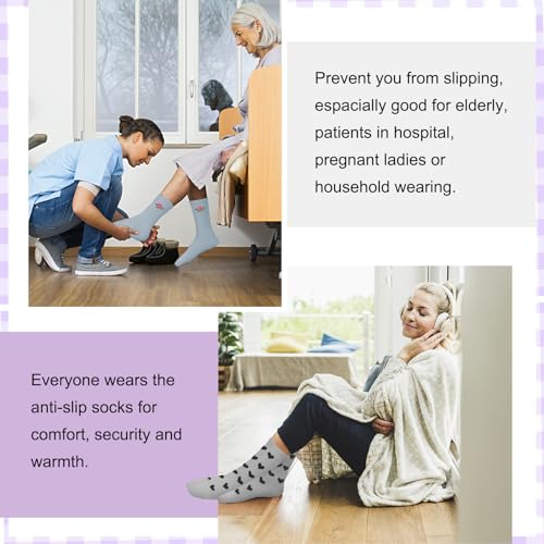 Image of Pilates Socks for Women, Non Slip Grip Socks for Yoga, Barre, Hospital, Grippy Socks Womens Gifts, 4 Pairs