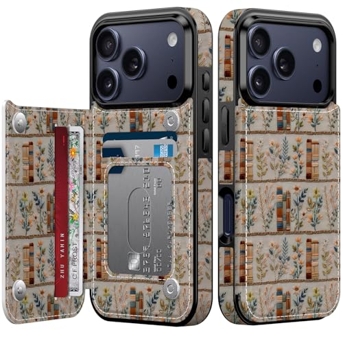 Housse fleurie iPhone 17 Pro Max style livre pour sorties et voyages