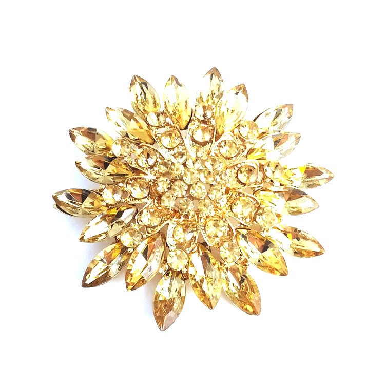 Image of Rhinestone Crystal Sunflower Brooch Pin Elegant Wreath Brooch Clothing Hat Bag Skirt Accessories for Women