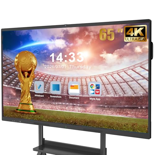 Image of 65'' Smart Board, 4K UHD Interactive Touchscreen Whiteboard, Android 14 8+128GB Wireless Smartboard for Classroom Home Office Studio