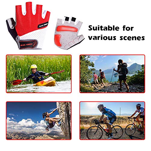 Luvas de Ciclismo, Andoer Luvas de ciclismo com meio dedo respirável Antiderrapante para motocicleta