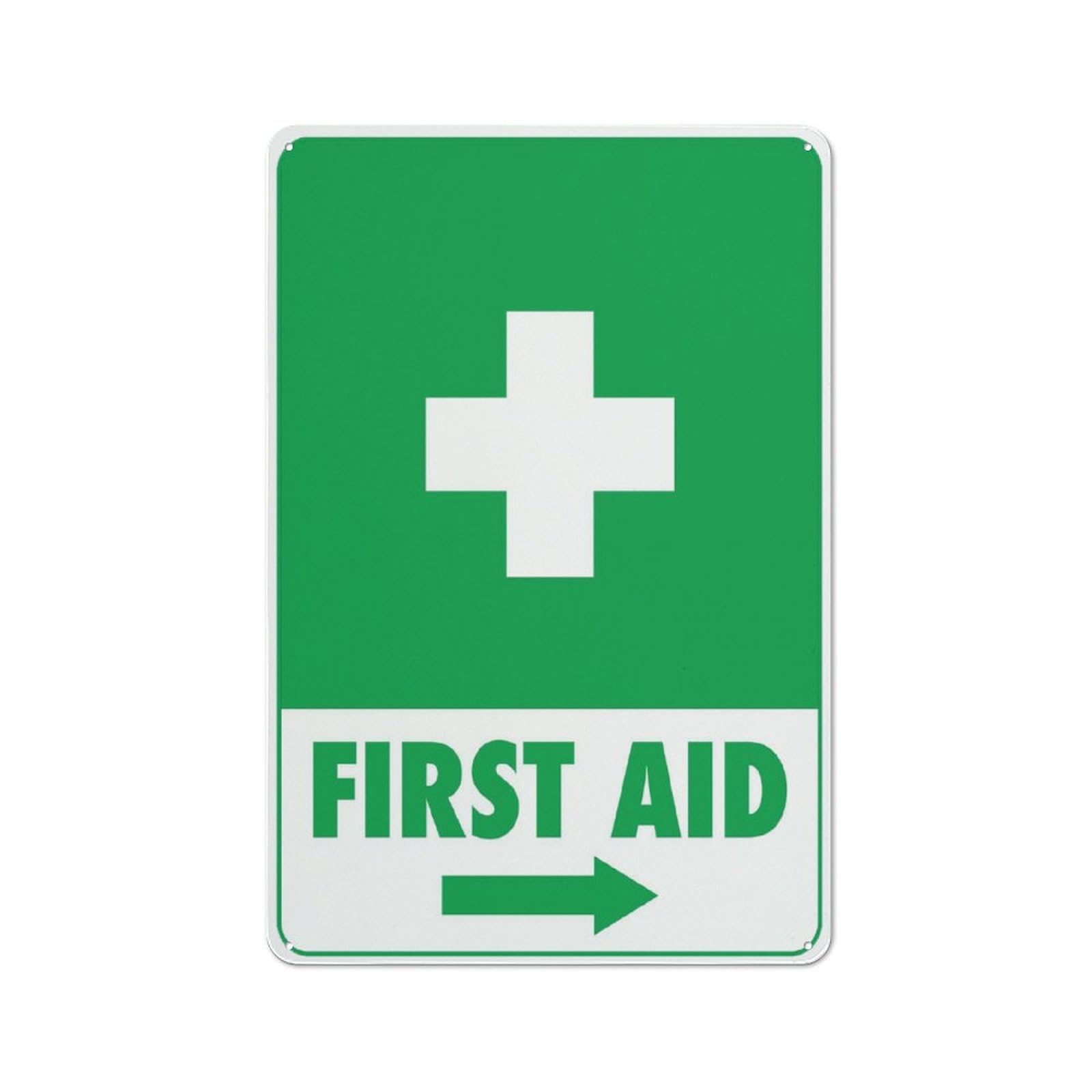 First Aid Green (Arrow Right) Sign 12”X8” Metal Signs Aluminum Sign Pre-Drilled Holes For Easy Mounting Indoor Or Outdoor Use For Fence Door Or Gate