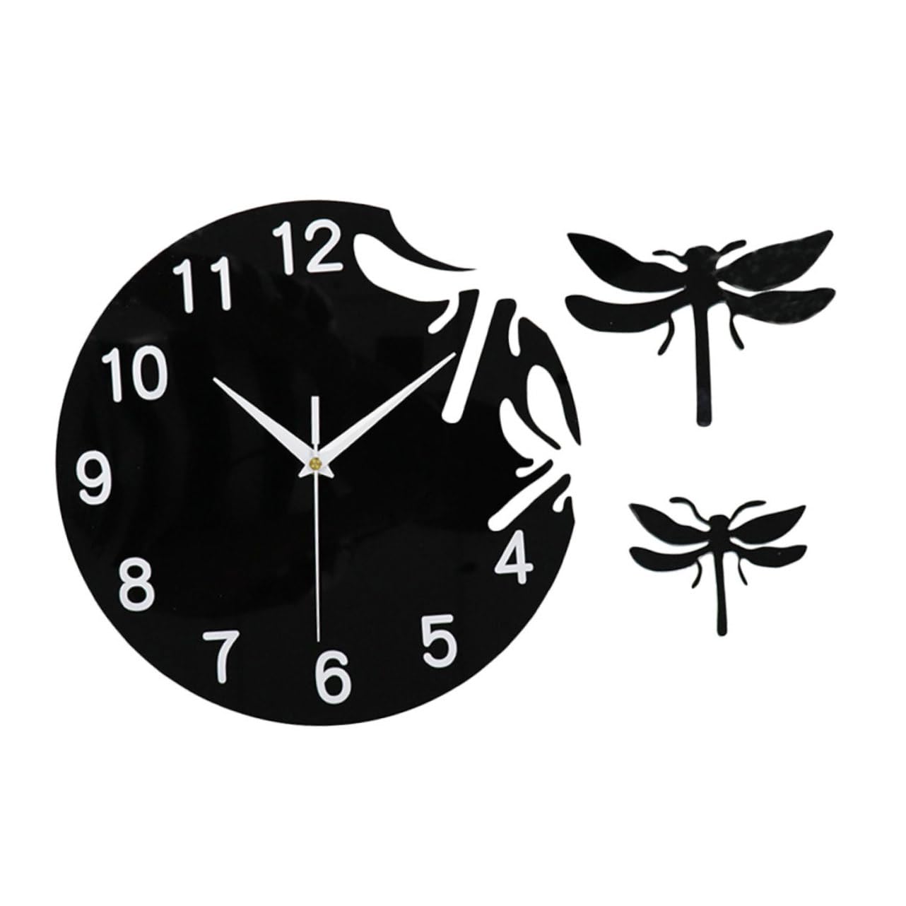 Horloge Murale Libellule VOSAREA Décorative en Acrylique pour Salon Intérieur