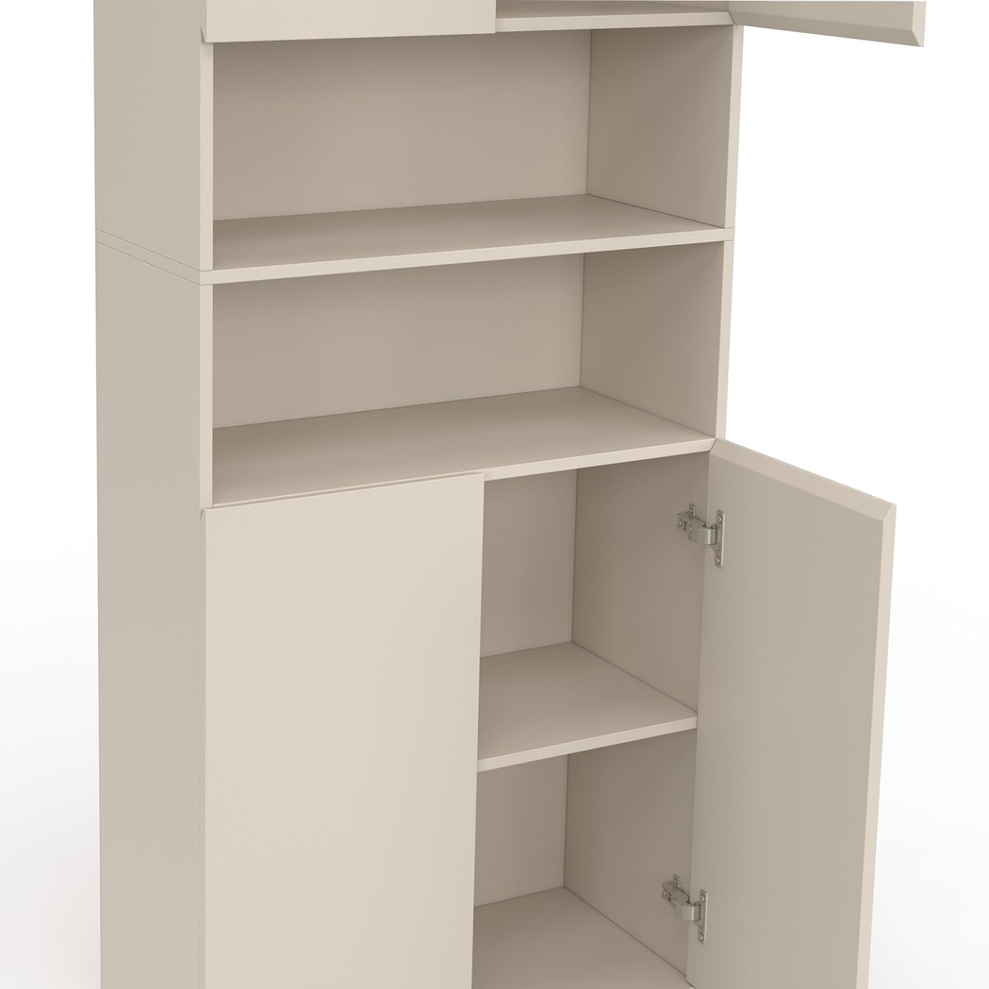 IDMarket - Mueble de baño TOMI 4 puertas 2 nichos madera color beige