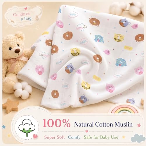 Image of StarAndDaisy Swaddle Wrap for Baby, Muslin Cotton Baby Cloth or Blankit for New Born, Soft Muslin Clothes, Lightweight Baby's Swaddle & Receiving Blanket.