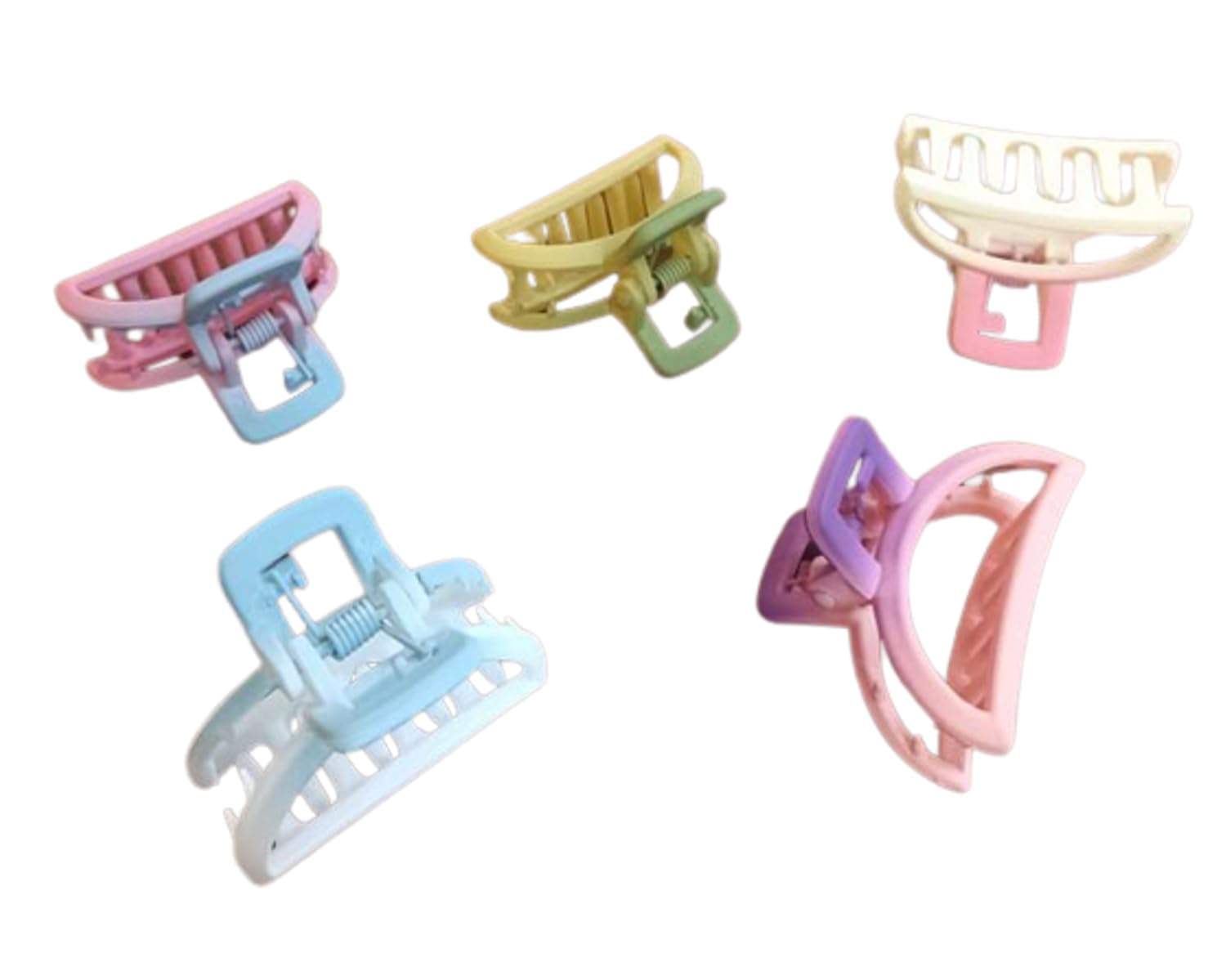 Snowpearl 05 Pieces Colorful Mini Hair Claw Clip | Matte Hair Clip | Minimalist Claw Clip | Hair Accessories for Her | Acrylic Matte Mini Hair Claws
