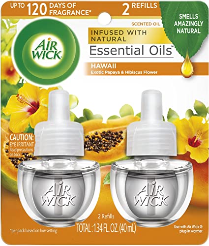 Image of Air Wick plug in Scented Oil 2 Refills, Hawaii, (2x0.67oz), Essential Oils, Air Freshener