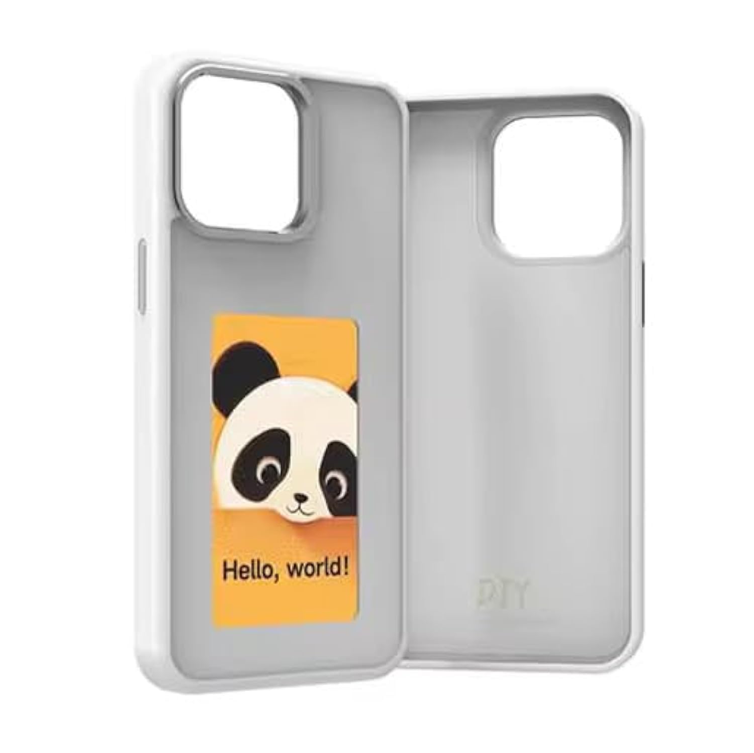 Smart Photo Rear Projection DIY phone Case Customizable E-Ink Phone Case for iphone Instantly Display Photos On The Ink Screen Back Cover (White, iphone 14 pro max)