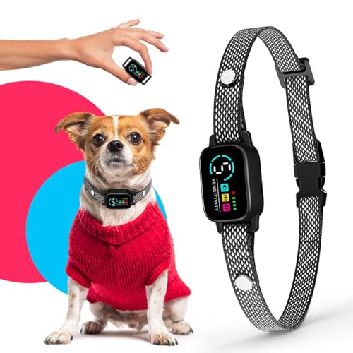 Bark Collar for Small Dogs 5-15 lbs – No Shock Anti Barking Collar with AI Chip – 3 Modes & 5 Sensitivity Levels – Waterproof
