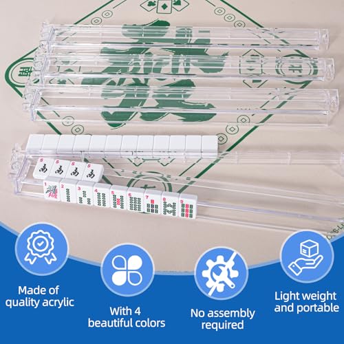 Set de 4 Soportes para Fichas de Mahjong con Empujadores Giratorios miniatura 4