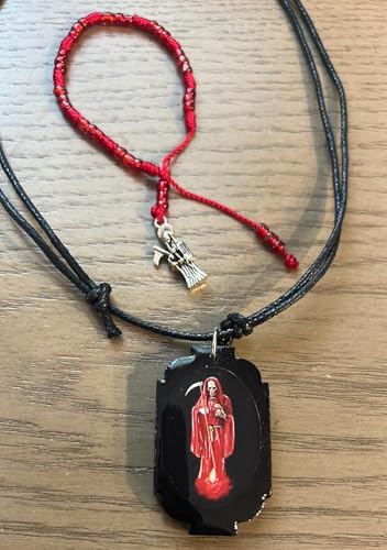 Santa Muerte scapular and matching bracelet.4