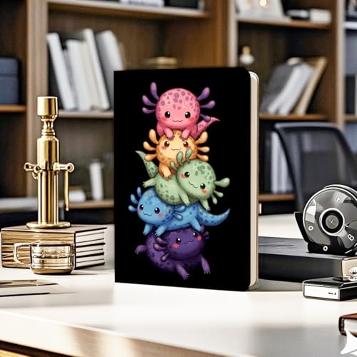 Notebook Axolotl Mignon A5 Ligné de 200 Pages avec Couverture Cuir