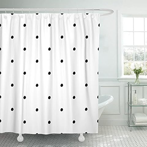 VaryHome Black and White Polka Dot Shower Curtain Cover