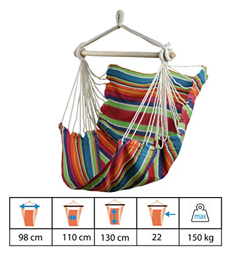 Hamac DETENTE en coton robuste de 130 cm de large CAO - 3