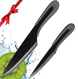 Ceramic Knife by Vesper's Kitchen 2 Piece Ceramic Kitchen Knife Set, Black Ceramic Knives, a 6