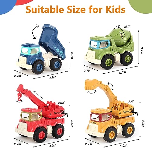 Olbyefly OLBYEFLY005 Construction Toys For 2 3 4 5 Years Old Boys Girls Kids Toddlers, Sandbox Excavator Toy Construction Truck Toys Vehicles Dump Crane Cement Mixer Truck thumb #1