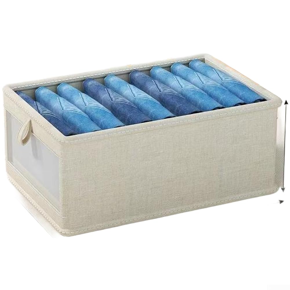 Caja de almacenamiento plegable de lino 40x28x17 cm para armarios
