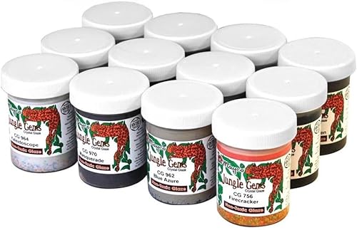 Mayco Jungle Gems - Juego de esmaltes de cristal de 4 onzas, 12 tarros CG-KIT22 0
