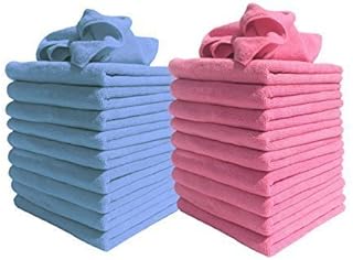 Microfibre Cloths - Pack of 20 Cloths - Large 40cm x 40cm - 10 Blue & 10 Pink - Great for Cleaning Cars, Boats, Kitchens, bathrooms, mirrors etc. Contract Quality Trusted by cleaning professionals- Discounted Cleaning Supplies Everyday Requirement Range