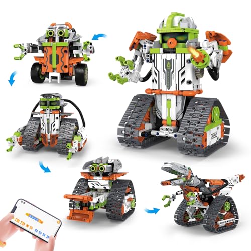 Robot Technic de control remoto para niños, kit de construcción de tanques 5 en 1 con aplicación y control remoto, 604 piezas, regalo de cumpleaños para niños de 8, 9, 10, 11 y 12 (Amarillo Verde) Robot Technic de control remoto para niños, kit de construcción de tanques 5 en 1 con aplicación y control remoto, 604 piezas, regalo de cumpleaños para niños de 8, 9, 10, 11 y 12 (Amarillo Verde)