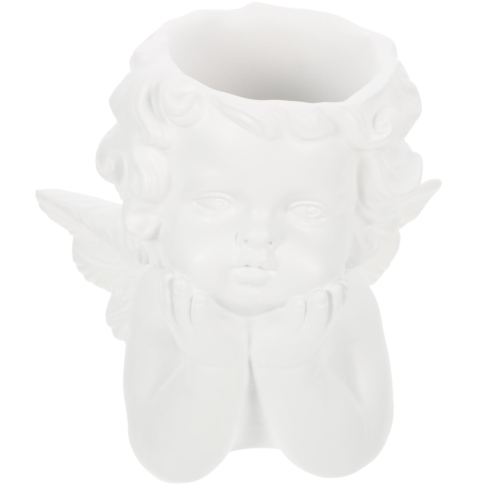 Jardinière décorative blanche chérubin pour sublimer vos succulentes sur le balcon