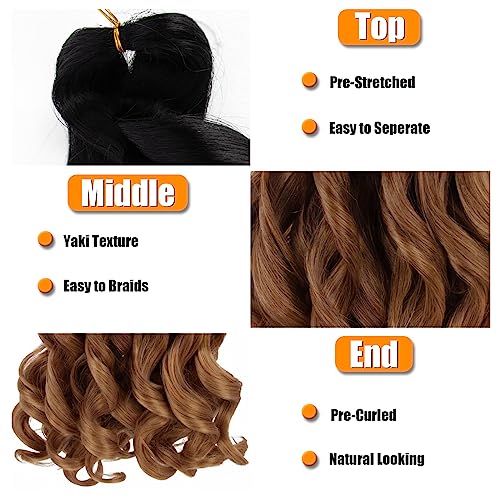 French Curl Braiding Hair 24 Inch 8 Packs French Curl Braids Crochet Hair Extensions (24 inch T30#), 18 inches - Image 3