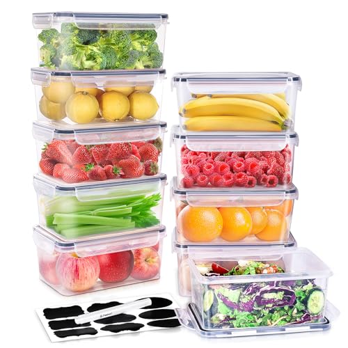 Feshory 10 Pack 2.2L Meal Prep Containers & Bento Lunch Boxes with Leak Proof Lids - Plastic Food Storage Container, Freezer Containers, Picnic, Fridge Organiser for Home & Kitchen Organisation