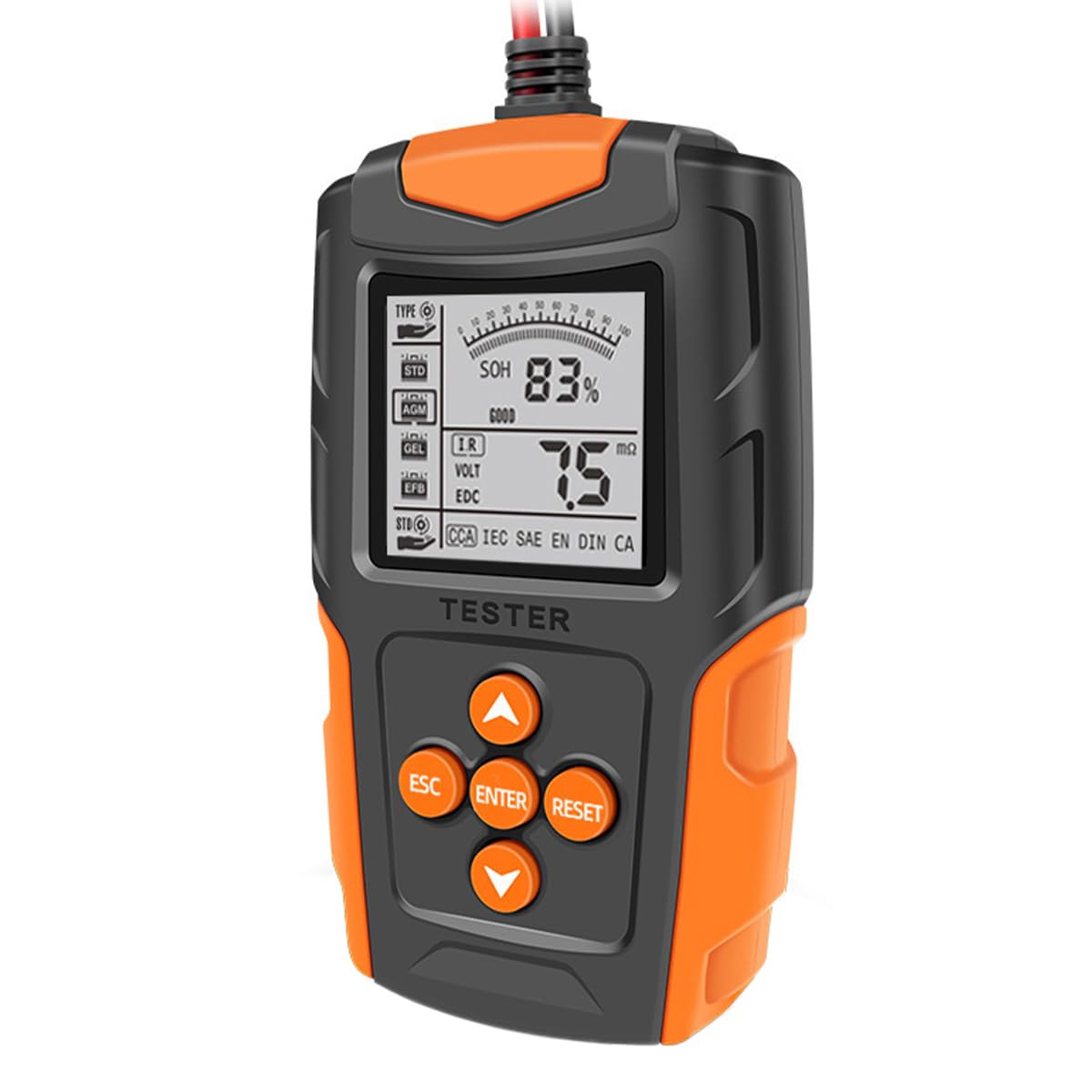 Alnicov 12V 24V Tester akumulatorów samochodowych Analizator akumulatorów LCD Narzędzie diagnostyczne ładowania samochodu Cyfrowy samochodowy tester akumulatorów diagnostycznych