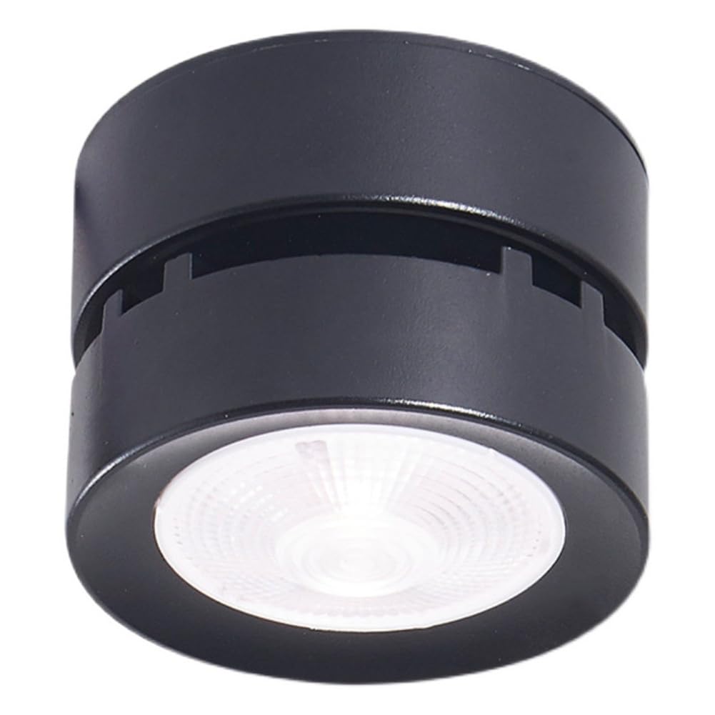 UDSKNV[KSL Aluminum Mounted Ceiling Spotlights LED Downlight Foldable 7W Spotlight Spot Lamp for Home for Business Lighting Black