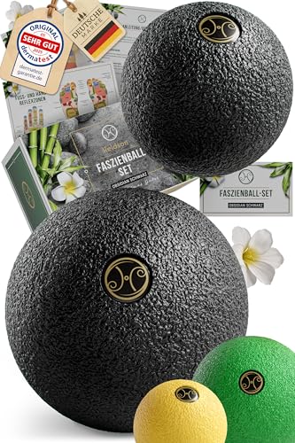HELDSON® Premium Faszienball klein 2er Set [6cm & 8cm] - Faszien Ball hart - Faszienball für Füße - Massage Ball um Verspannungen in Nacken, Schulter zu lösen - Faszienkugel - Massageball Rücken