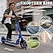 ZQHQKJ Adult Scooter 240 lbs Capacity, LED 8-inch Big Wheels Commuter Scooters, Sport Folding Kick Scooter, for Kids, Teens, and Adults, with Hand Brake & Shock Absorptio, 4 Adjustable Levels. Bearing
