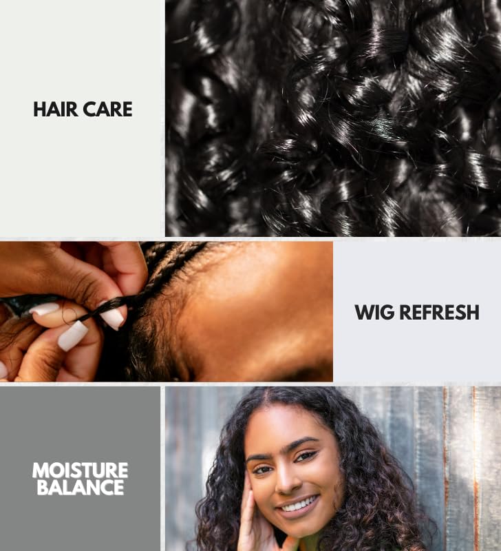 EBIN NEW YORK Wig Spray 3x Wonder Wig Solution Leave-In Conditioner, 3x Detangling Refresher & 2x Dry Wash – Hydrates, Detangles & Revives – Gift Set (8 Items)