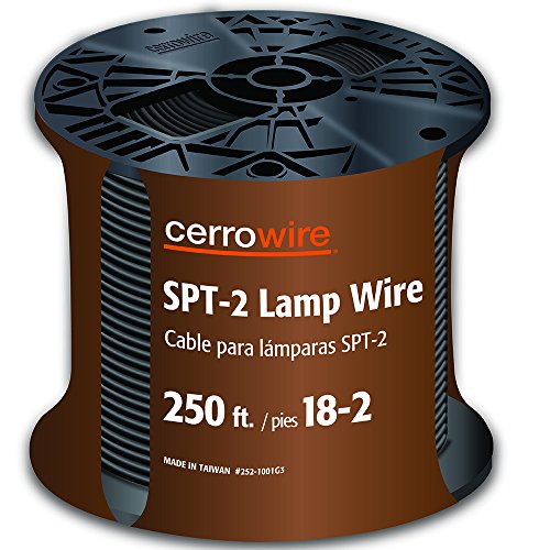 Cerrowire 252-1001G3 250-Feet 18/2 Lamp Cord, Black